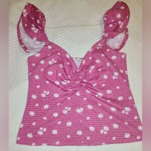 Pie in the Sky Sleeveless Smocked Crop Top Women's L